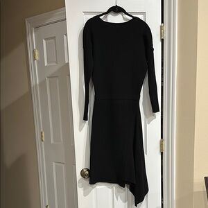 All Saints Ribbed Sweater Asymmetrical Midi Dress